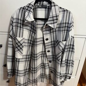 Zara Plaid Shirt Jacket